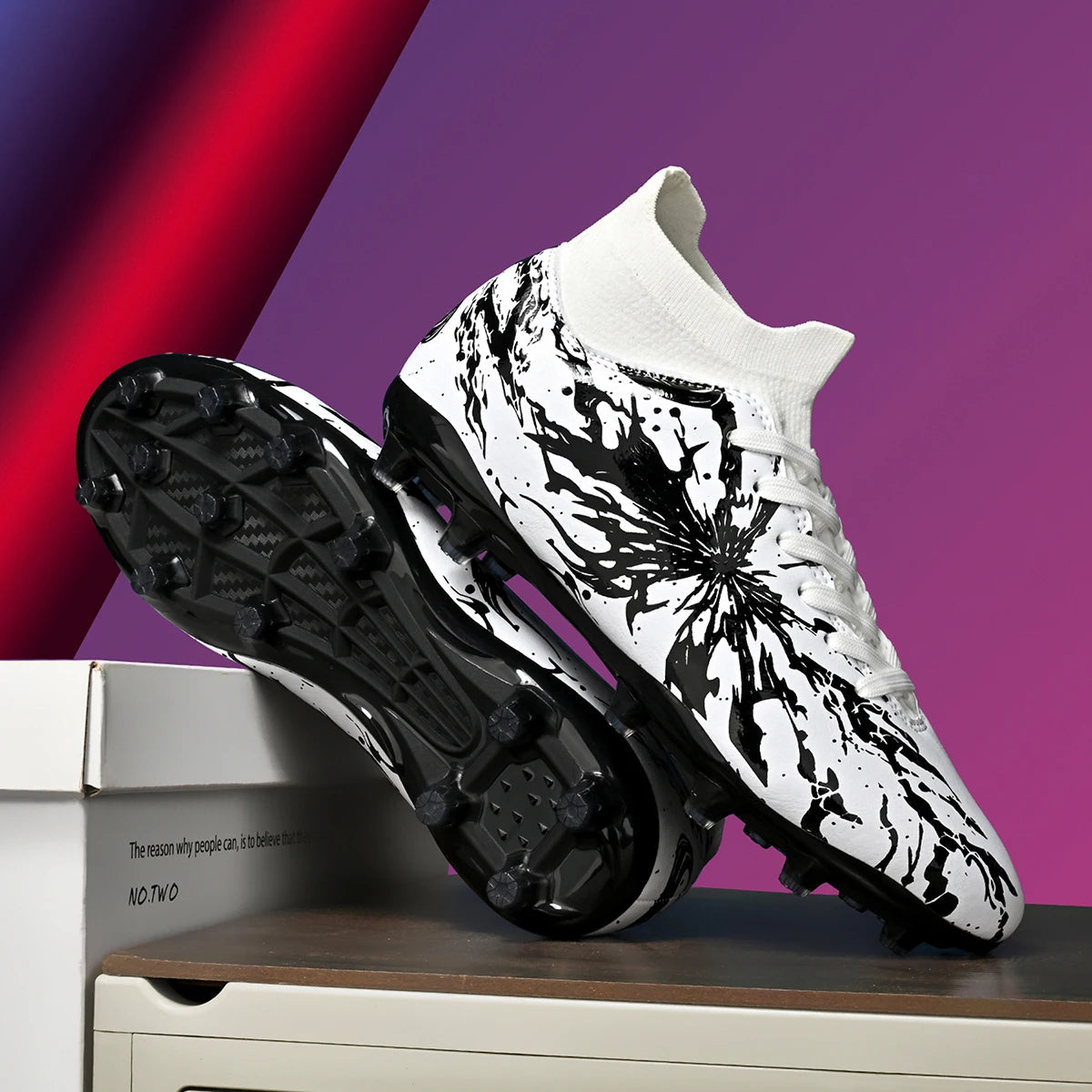 Chaussures de football AG FG ultra légères, tissu PU anti-transpiration, semelle en TPU résistante à l'usure, coupe ajustée, unisexe, baskets d'entraînement pour terrain naturel
