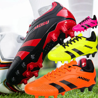 Nuove scarpe da calcio da uomo e donna, scarpe sportive per interni ed esterni con tacchetti lunghi e spezzati per allenamento su tappeto da calcio