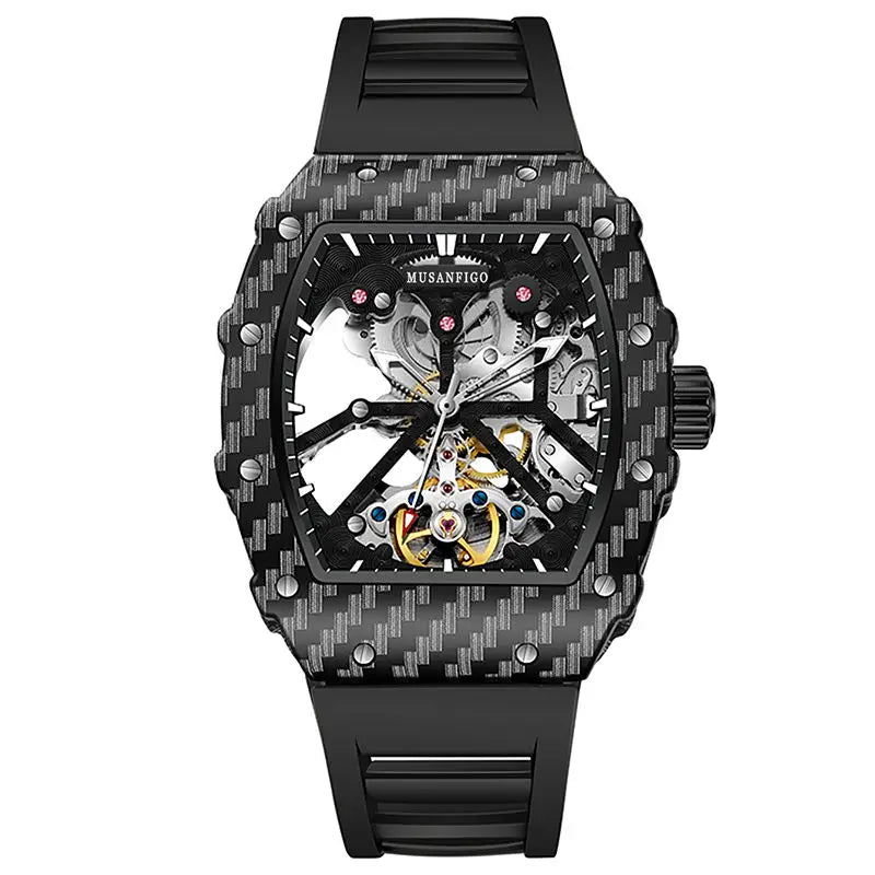 Fully automatic skeleton mechanical watch, fashionable personality, luxury hot men's watch, casual business watch