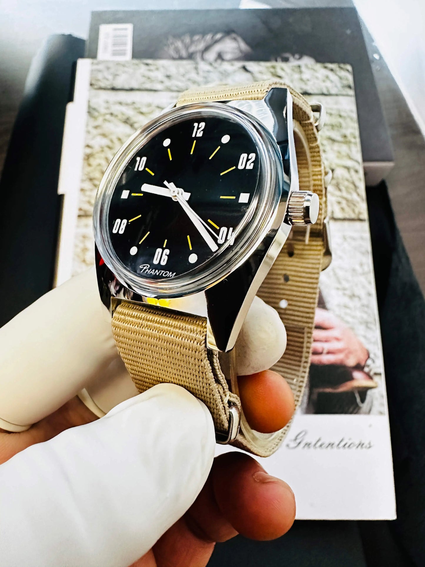 PHANTOM Mens 7120 Hand-Wind Mechanical Watch 36mm Retro Business Timepiece Classic Simple Couple Watch