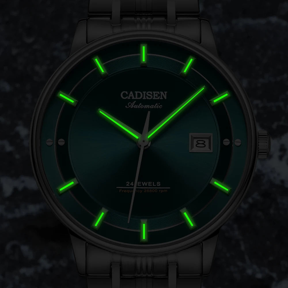 CADISEN Mechanical Wristwatches MIYOTA 9015 Movement Automatic Ultra-thin Watch Sapphire Waterproof Rose gold Business Watches