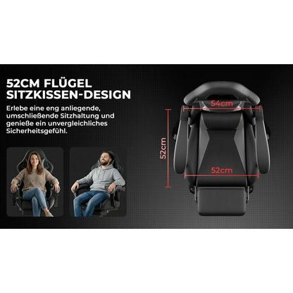 Gaming Chair Ergonomic Gaming Chair with Waist Cushion and Headrest, Office Chair Height Adjustable, Chair for Adult Girls Boy