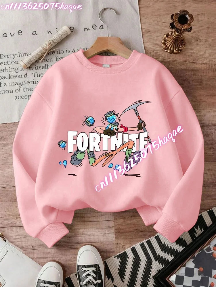Nuove felpe Fortnite per bambini con cappuccio, stampa personaggi cartoon del gioco, top casual autunnali, abbigliamento invernale per bambini e neonati maschi