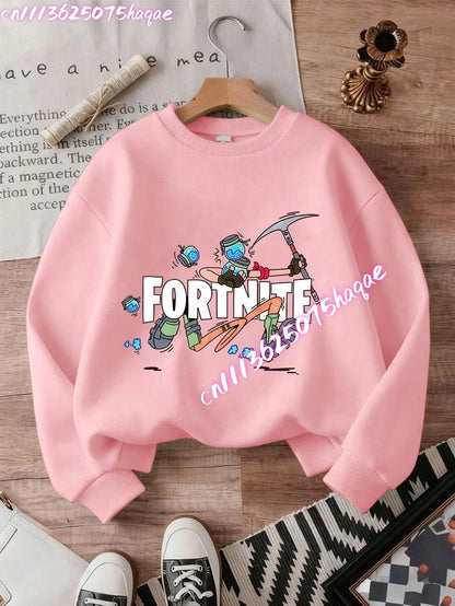 Nuove felpe Fortnite per bambini con cappuccio, stampa personaggi cartoon del gioco, top casual autunnali, abbigliamento invernale per bambini e neonati maschi