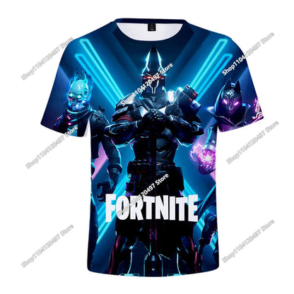 Kinder-Sommer-T-Shirt Battle Royale Fortnite Hero Victory 3D-T-Shirt – Shirts für Jungen, Mädchen und Babys