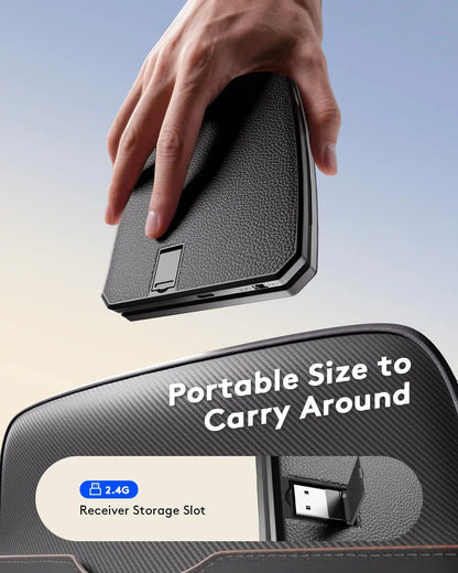 Ergonomic Foldable Bluetooth Keyboard,Split Compact Portable Keyboard for Business Travel,Folding Rechargeable Wireless Keyboard
