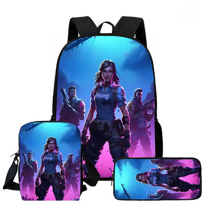 Fortnite 3-piece cartoon set, unisex, includes: Backpack, Crossbody bag, And pencil case  Lightweight and large capacity