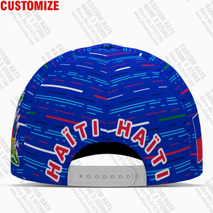 Cappellino personalizzato gratuito con nome dell’università, numero e logo della squadra di Haiti (Hti) – Viaggi nel Paese – Nazione francese – Bandiera della Repubblica di Haiti – Cappellino da baseball