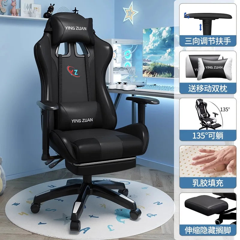 Gamingstol Datorstol Bekväm fällbar stol för gaming och LIVE Studenthem Hemmasittande ergonomi
