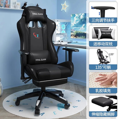 Gamingstol Datorstol Bekväm fällbar stol för gaming och LIVE Studenthem Hemmasittande ergonomi