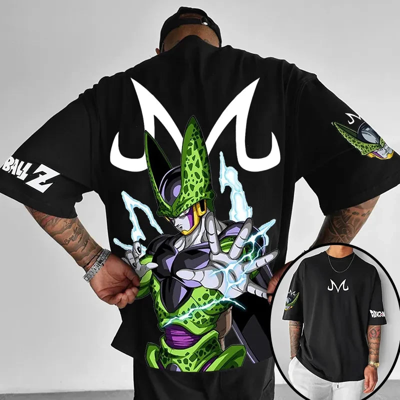 T-shirt en coton à manches courtes imprimé Dragon Ball Z : Son Goku et Vegeta – Vêtements pour hommes et femmes – Style Harajuku, Y2K, vintage, streetwear d'été