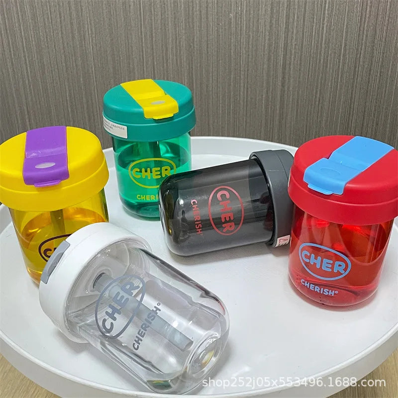 Game Fortnites Mini Straw Cups School Student Plastic Water Bottle Children Leak-proof Coffee Milk Cups Travel Outdoor Office