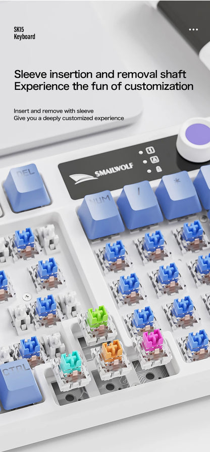 SMAILWOLF SK15 Laptop Gaming Wired Mechanical Keyboard Full Key Rollover Customized in Spanish