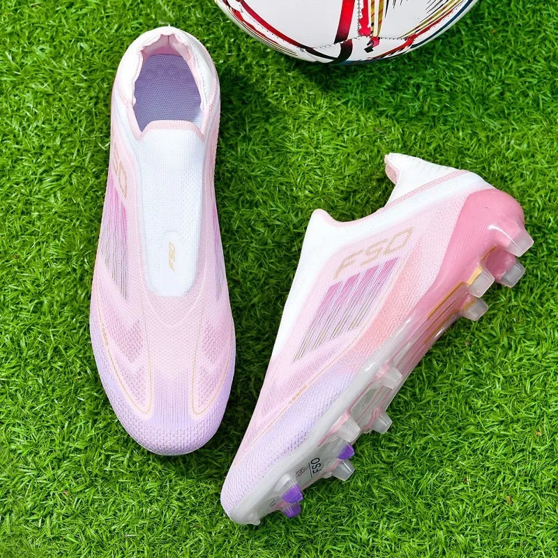 Nouvelles chaussures de football pour hommes, bottes de football confortables pour l'entraînement et les matchs en extérieur, crampons antidérapants et respirants, pour garçons et adultes, à longues pointes.