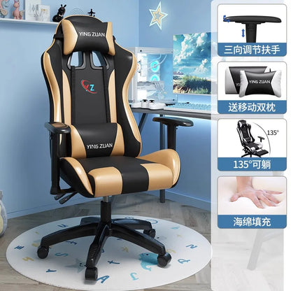 Gamingstol Datorstol Bekväm fällbar stol för gaming och LIVE Studenthem Hemmasittande ergonomi