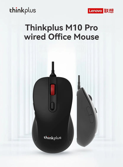Original Lenovo Wired Mouse M10Pro USB Interface Driver-Free Gaming Office Simple Optical 6-Button Notebook Desktop Computer