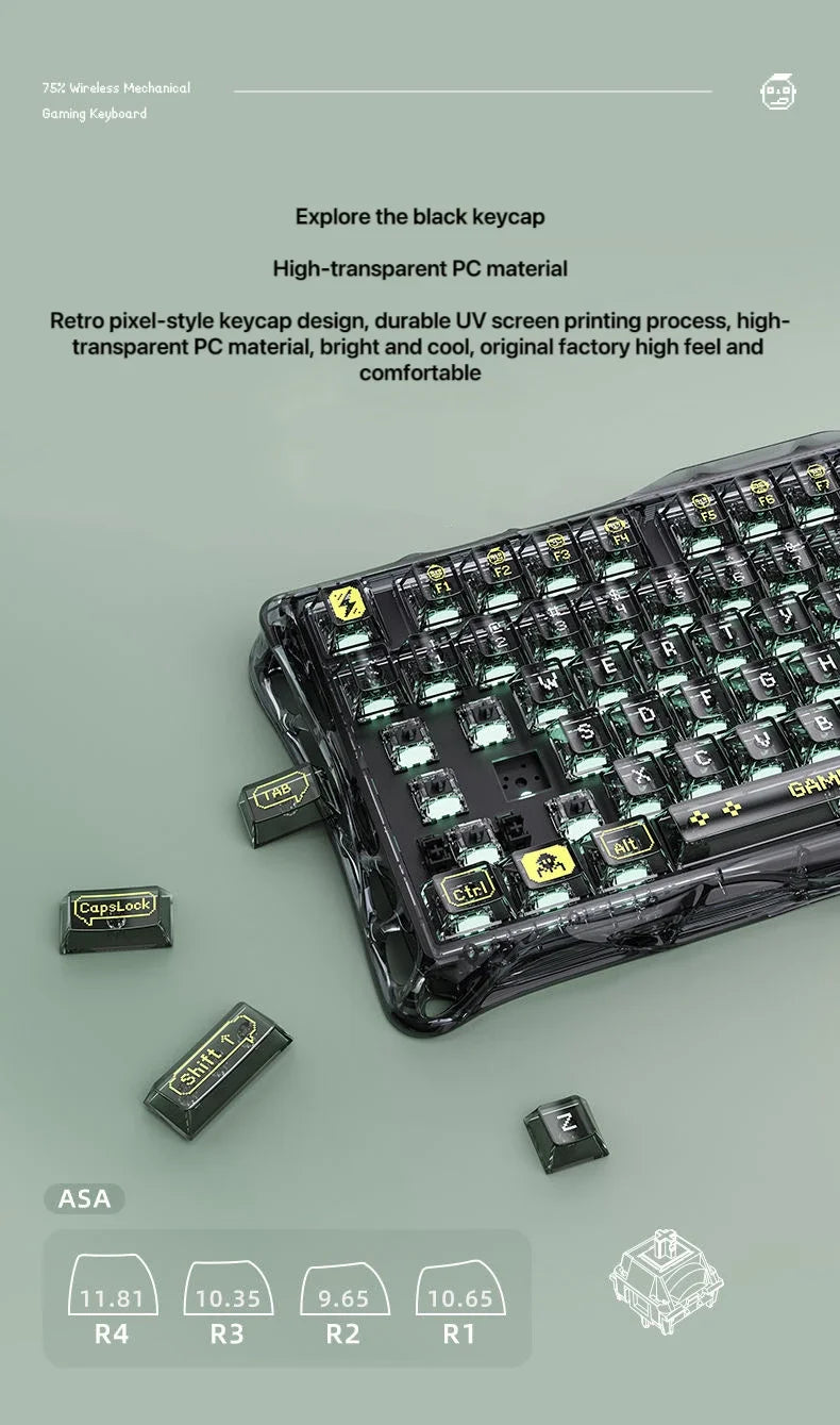 Gravity Planet K1 LITE Wireless Bluetooth Wired Tri-mode Mechanical Keyboard with Backlight for Office, Gaming and General Use