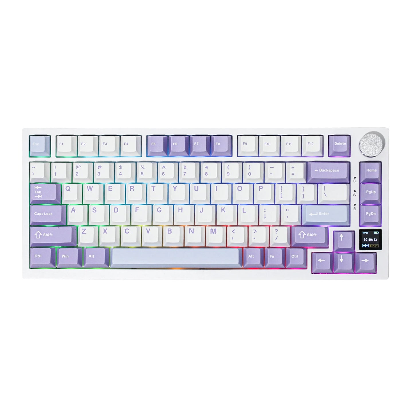 Ajazz AK820 Pro 75% Bluetooth 5.1/2.4G Wireless/Wired Gasket-mounted Mechanical Keyboard with TFT Screen for Mac/Win