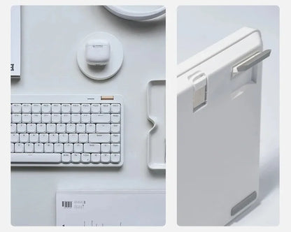 Lofree Flow Lite Wireless Mechanical Keyboard&PU Bag Lighter&Silenter POM Switch 2.4G Bluetooth&Wired Office Typing Gasket 84key