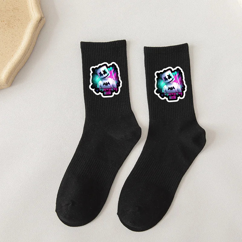 Fortnite Socks Cartoon Game Character Long Sock for Kids tudents in Spring and Autumn Solid Color Cotton Socks Birthday Gifts