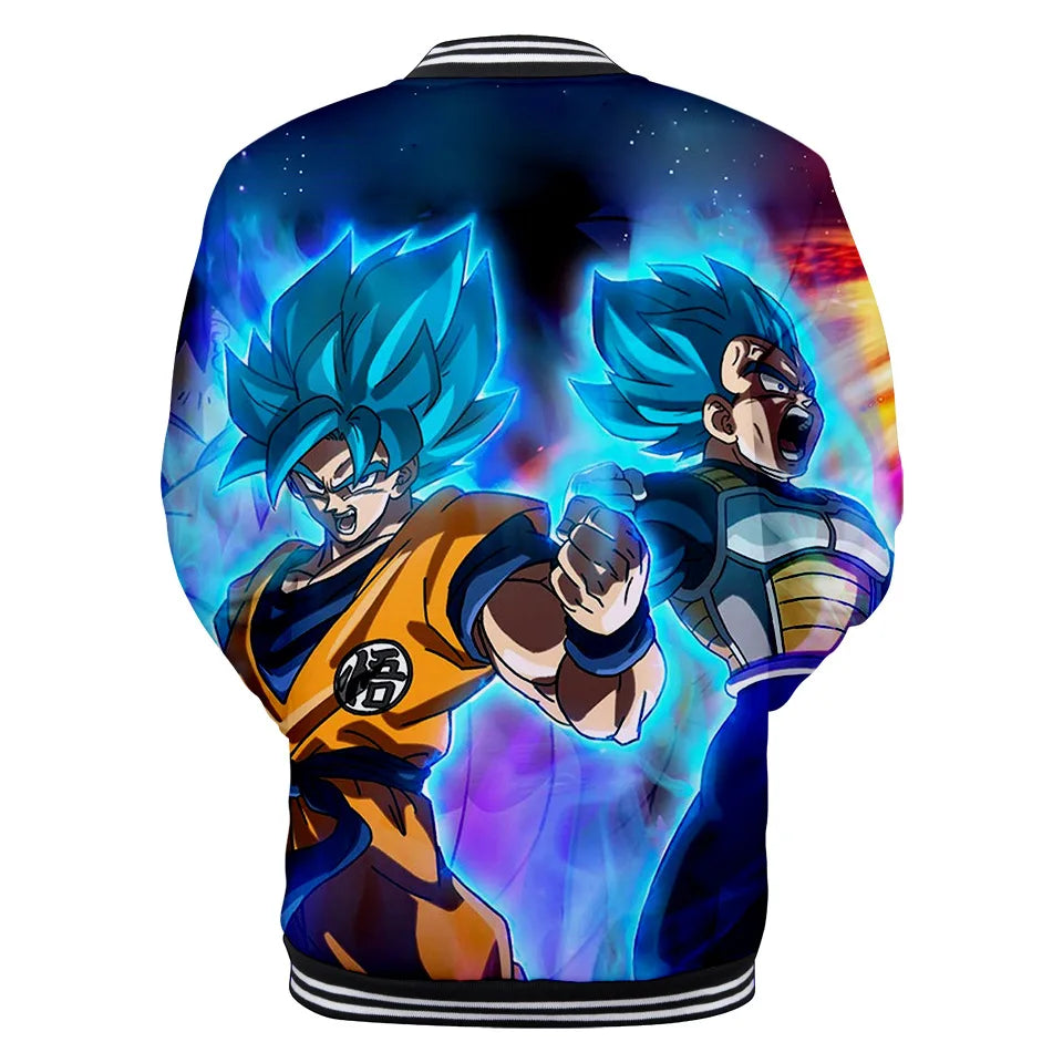 New Japanese Anime Dragon Ball Z Varsity Jacket Autumn Casual Sweatshirt Hoodie Coat Jacket Brand Baseball Jacket