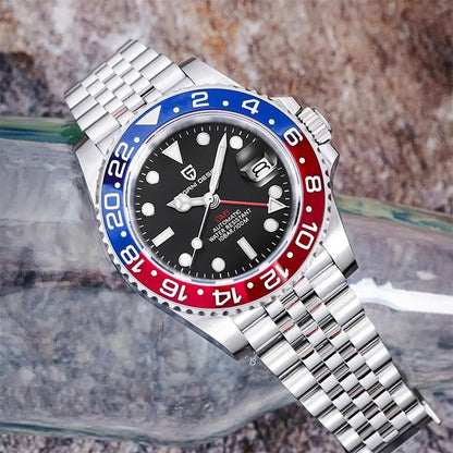 New PAGANI DESIGN Top Brand GMT Mens Wristwatch Sapphire Glass Automatic Men's Watch 100M Waterproof 40mm Men Mechanical Watches