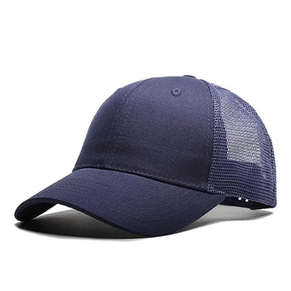 Casquette de baseball pour homme et femme, casquette d'été d'extérieur, casquette de soleil camouflage, casquette en maille respirante, couleur unie, casquette snapback, casquette pour homme