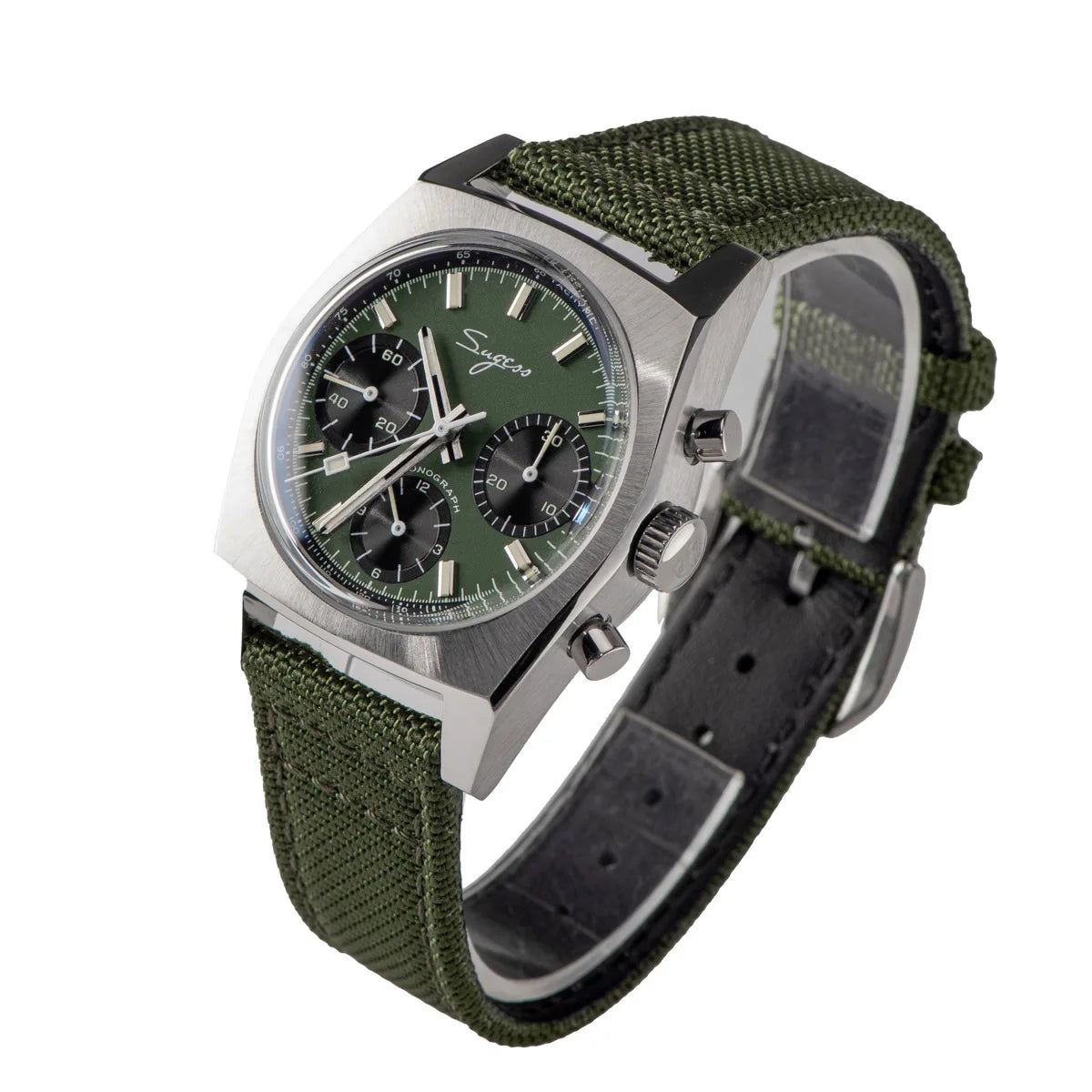 Sugess S419 Series 37mm Original Swanneck Movement Chronograph Master Mens Watch Mechanical Wristwatch Dome Sapphire Crystal New