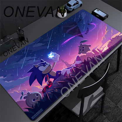 Cute Sonics The Hedgehogs Mousepad HD Printing Computer Gamers Locking Edge Non-slip Mouse Pad XXL90x40cm Keyboard PC Desk Pads