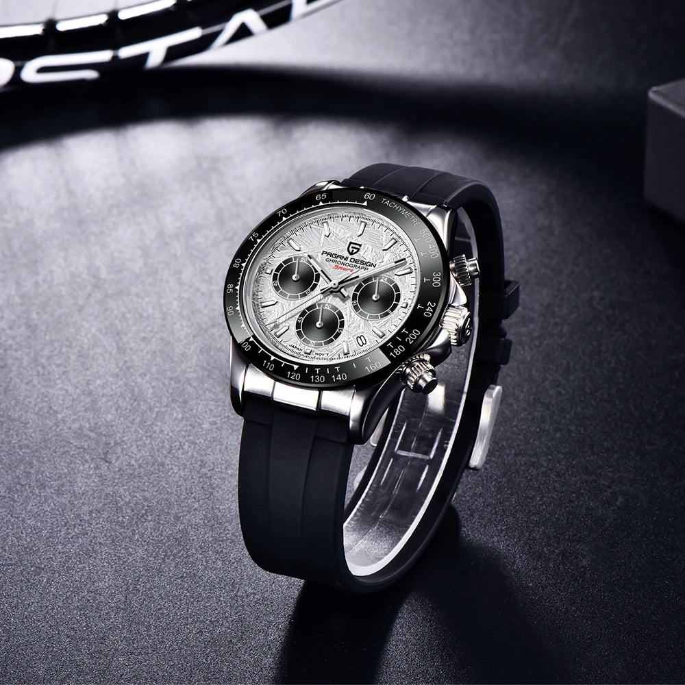 PAGANI DESIGN New Ceramic Bezel Men Quartz Wristwatches Luxurys Sapphire Glass Chronograph 100m Waterproof Stainless Watches Men