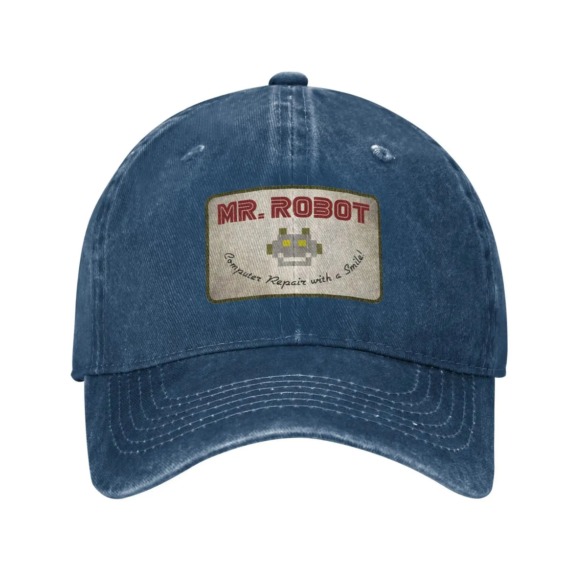 Computer med Sourires Anime Funny Mr Robot Custom Retro Cowboy vasket baseballkasket til mænd Denim solhat Hip Hop-kasket