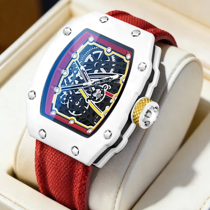 Nuevo reloj de cuarzo para hombre ultrafino con caja en forma de barril, elegante y superventas, reloj de lujo de marca para hombre