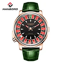 Relógio mecânico para homem HANBORO – Movimento automático, alarme, sinal horário, resistente à água até 100 m, vidro de safira, caixa em aço, estilo elegante e único.