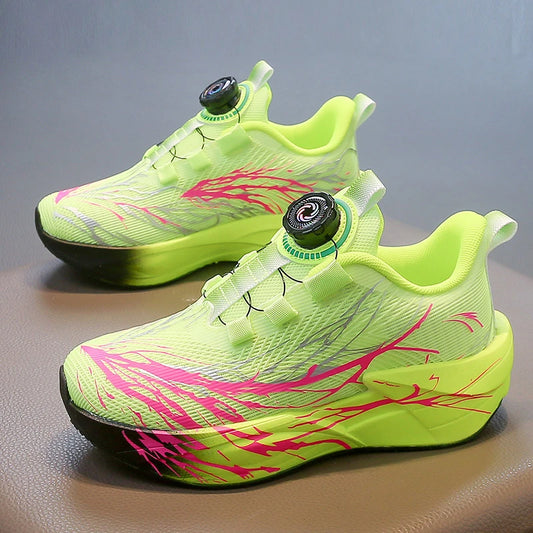 Children Running Shoes School Training Match Cushioning Anti Slip Tennis Shoes Mesh Rebound Comfortable Casual Sneakers for Kids
