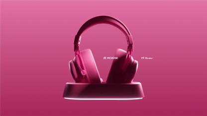 MCHOSE V9 Turbo + Wireless Gaming Headset 60mm 7.1 Surround Sound Professional Esports Headphones With RGB Charging Base