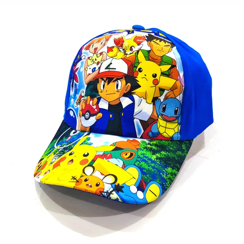 Kreslená baseballová čepice s motivem Pokémona Pikachu, nastavitelná, Pokemon Cosplay, Hip Hop, pro děti, dívky i chlapce, anime postavičky, hračky, dárky pro děti