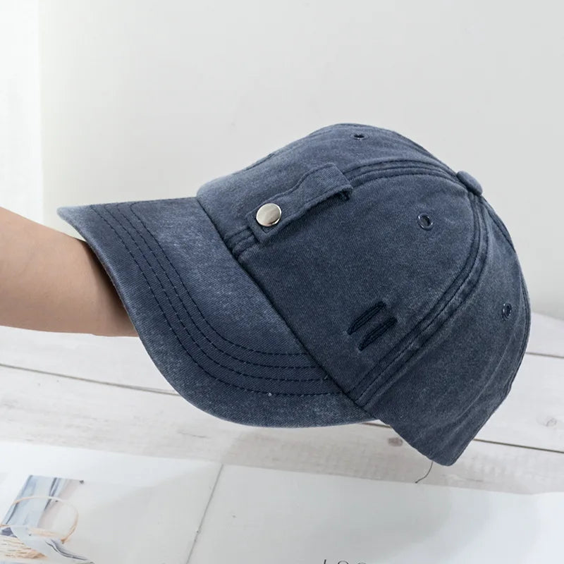 New Cat Ears Sunglasses Baseball Cap Y2K Cotton Washed Pilot Snapback Caps Gorras Women And Men Outdoor Sunshade Sun Hats Unisex