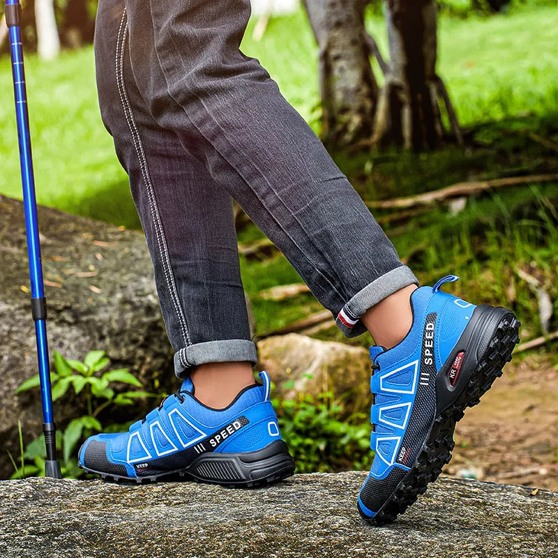 Zapatillas de senderismo impermeables para hombre, calzado deportivo outdoor con cordones, zapatillas casuales de ciclismo para mujer, calzado táctico de entrenamiento antideslizante para campo