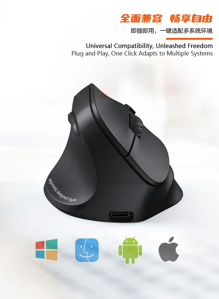 Left Hand Wireless Mouse Bluetooth Mouse Gamer Ergonomic 2400DPI Silent Mouse For MacBook Tablet Laptops Computer PC 2.4G Mice