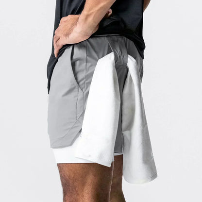 Pantaloncini da palestra da uomo Anime Demon Slayer ad asciugatura rapida, pantaloncini doppio strato 2 in 1, sportswear Y2K estate 2026, streetwear traspirante