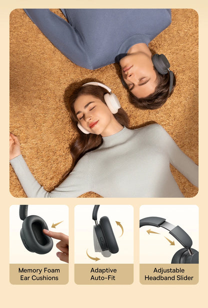 Baseus Wireless Headphones Bluetooth 5.3 HIFI Level Earphone 40mm Driver Foldable Over Ear Headsets 70H Playtime Spatial Audio