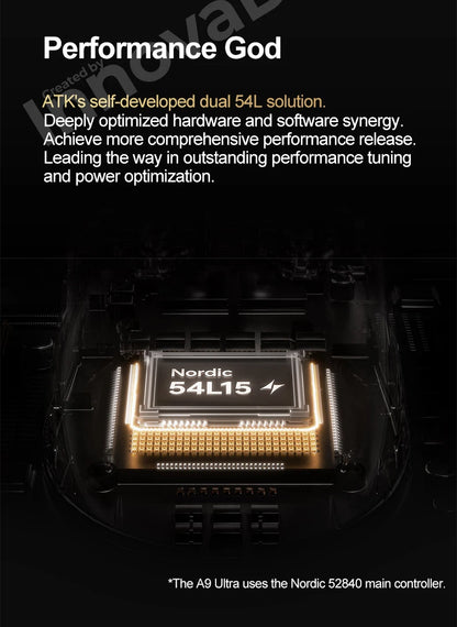 ATK Dragonfly A9 Ultimate bezdrátová herní myš A9 Air PAW3950 ultralehká ergonomická e-sportovní myš pro hráče FPS CSGO A9 Ultra