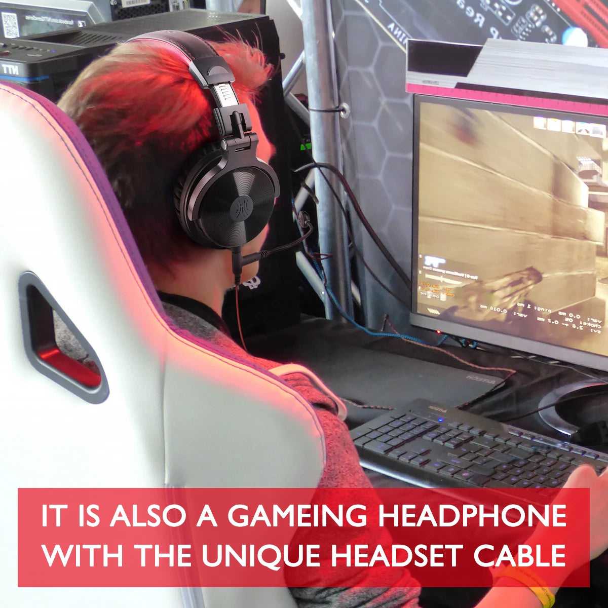 Oneodio 110h Wireless Bluetooth 5.2 Headset + Wired Gaming Headphones 2 in 1 With Microphone For PC PS4 Skype Type C Headphones