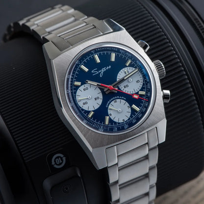 Sugess S419 Series 37mm Original Swanneck Movement Chronograph Master Mens Watch Mechanical Wristwatch Dome Sapphire Crystal New