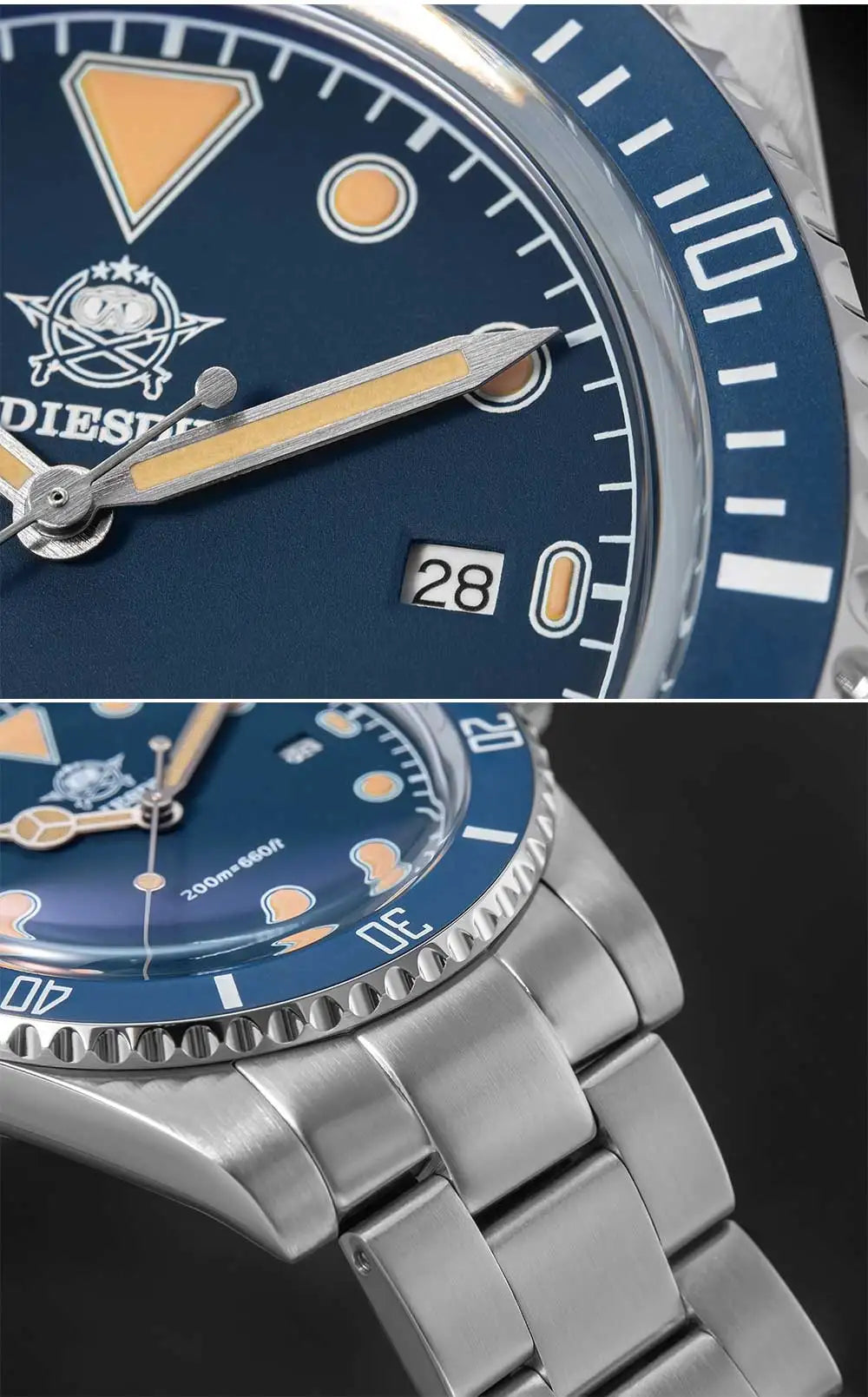 ADDIESDIVE Men's Gift Box Luxury Diver Watch Super Luminous Bubble Mirror Glass Quartz Watch 20Bar Ceramic Bezel Steel Watch