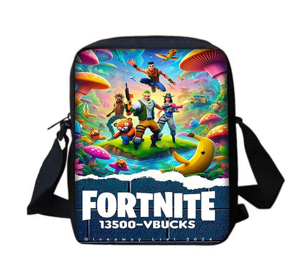Mochila escolar infantil con bolso de hombro y estuches para lápices, bolsas escolares con diseño de juego popular F-FortniteS para niños y niñas, el mejor regalo
