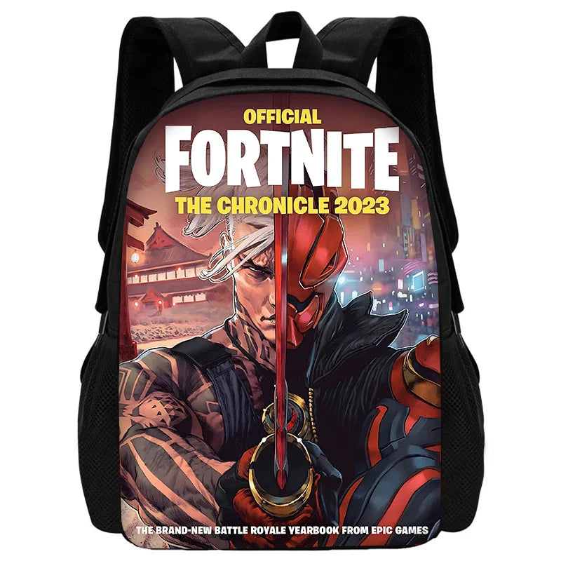 Mochila escolar infantil con bolso de hombro y estuches para lápices, bolsas escolares con diseño de juego popular F-FortniteS para niños y niñas, el mejor regalo