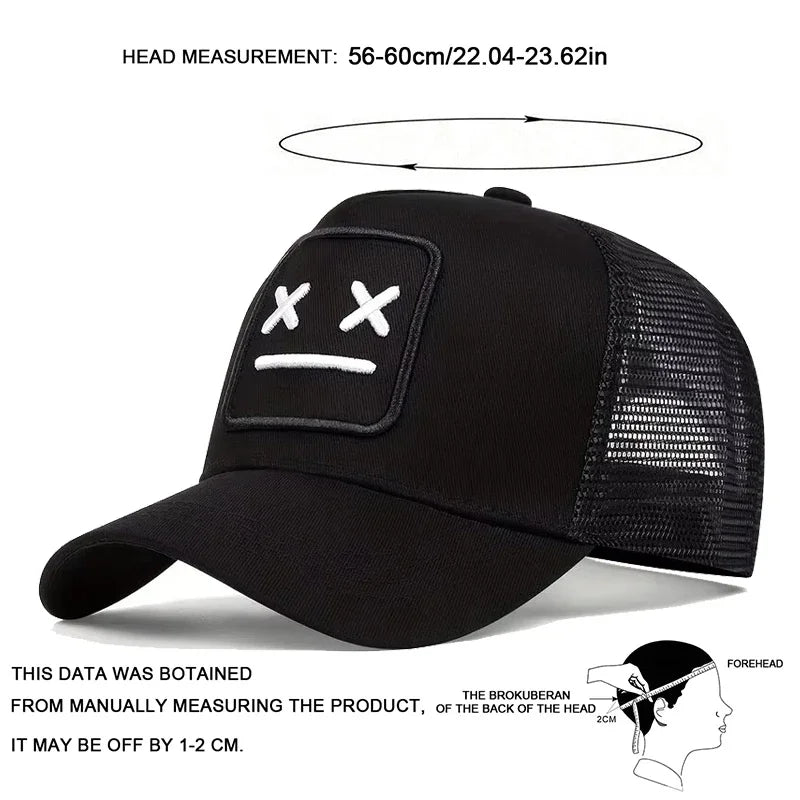 Casquettes de baseball unisexes XX brodées, à filet, ajustables, décontractées, pour le printemps et l’été, avec protection solaire