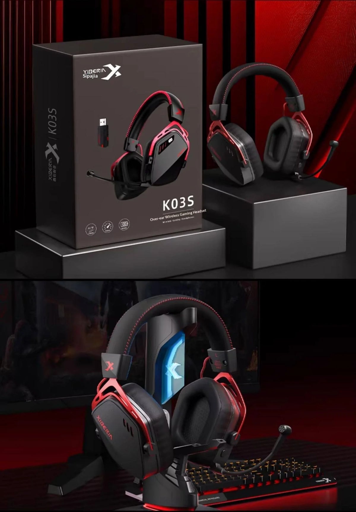 Casque sans fil XIBERIA K03S, trois modes, puce ATS3031, réduction de bruit AI, écouteurs de jeu, léger, longue durée de vie de la batterie