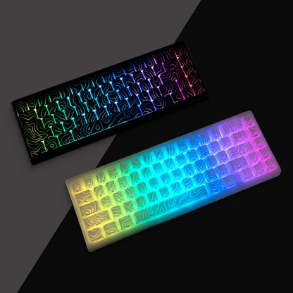 XVX M67 JadeStone Mechanical Keyboard With IMD-Tech Keycaps Hot Swappable Gasket Tri-Mode Custom RGB Wireless Keyboard 65%
